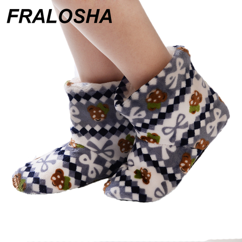 FRALOSHA Women's Cotton-padded Shoes Non-slip Soft Bottom Short Boots Thick Plush Warm Indoor Floor Boots ► Photo 1/6