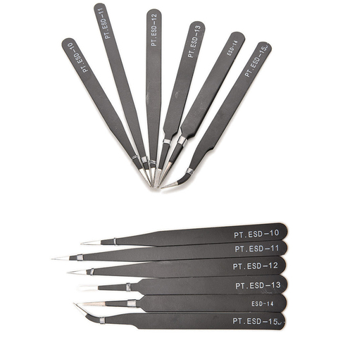 1 PCS Wholesale VETUS BGA ESD Antistatic Tweezers ESD-10/ESD-11/ESD-12/ESD-13/ESD-14/ESD-15 6 Styles ► Photo 1/5