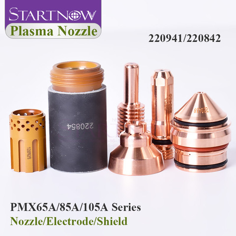 Startnow PMX65/85/105A Series Plasma Nozzle 220941 Red Copper Vortex Ring Electrode 220842 Air Plasma Cutter Nozzle Tip Shield ► Photo 1/6