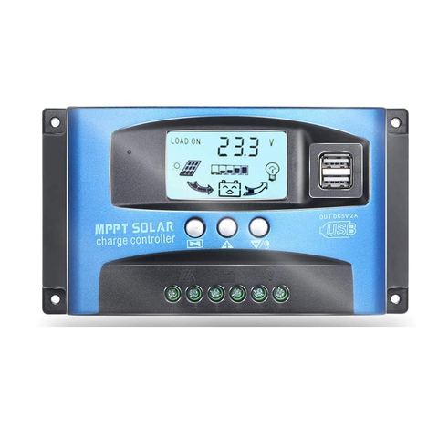 MPPT Solar Charge Controller PWM 100A 60A 50A 40A 30A Solar Power Regulator 12V 24V Auto Dual USB LCD Display Load Discharger ► Photo 1/6