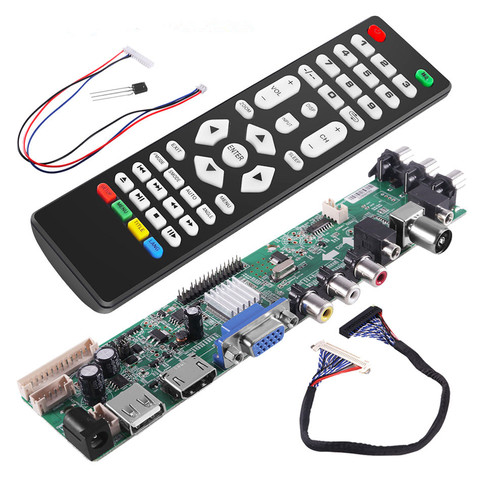 3663 TV Controller Driver Board universal scaler kit Digital Signal DVB-T2 DVB-T/C Universal LCD UPGRADE 3463A with lvds ► Photo 1/6