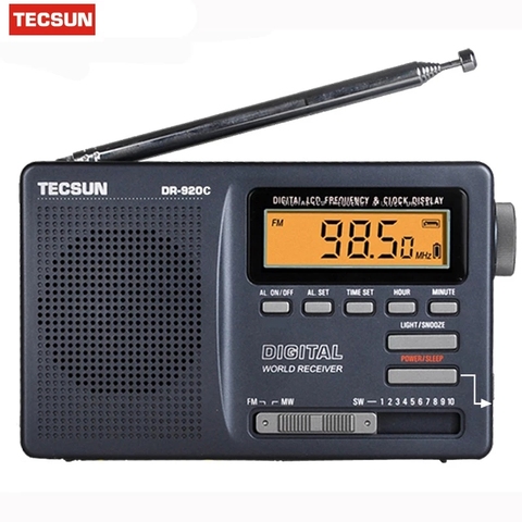 FREE SHIPPING TECSUN DR-920C Digtal Display FM/MW/SW  Portable Radio DR-920 ► Photo 1/4