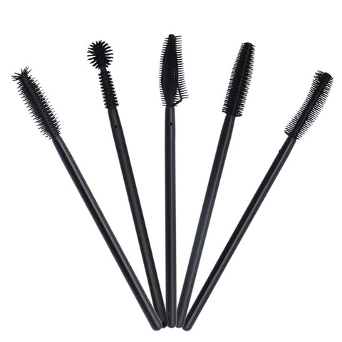 50 pcs Disposable Silicone Eyelashes Brushes  Applicator Eye Lash mascara wands Brush Eyelash Extension women Makeup Tools ► Photo 1/6