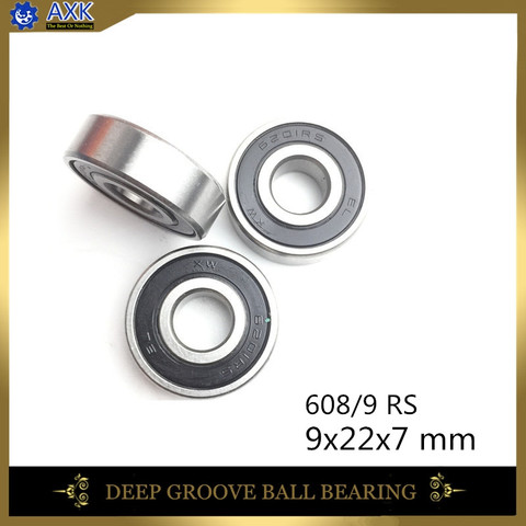 608/9 Bearing ABEC-1 ( 4 PCS ) 9x22x7 mm Miniature 608/9 RS 2RS Ball Bearings 608-9 2RS 608/9RS Bearing ► Photo 1/5