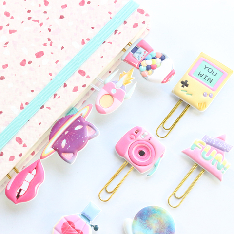 Domikee cute kawaii Japanese cartoon paper clips set office school student metal memo clip bookmark set stationery supplies 2pcs ► Photo 1/6