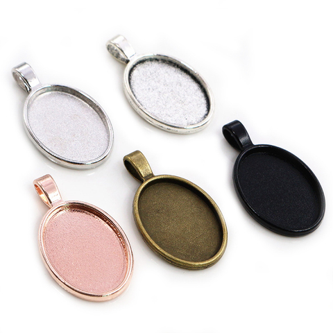 5pcs 18x25mm Inner Size 5 Colors Plating Classic Style  Cameo Cabochon Base Setting Charms Pendant necklace findings  ► Photo 1/6