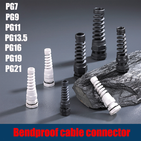 5PCS IP68 waterproof M12 PG7 / PG9 / PG11 cable seal sleeve connector plastic screw stress protector 3-6mm anti-bending ► Photo 1/6