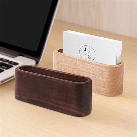 1Pc Wooden Business Card Holders Note Holder Display Device Card Stand Holder Office Desk Accessories Organizer ► Photo 1/6