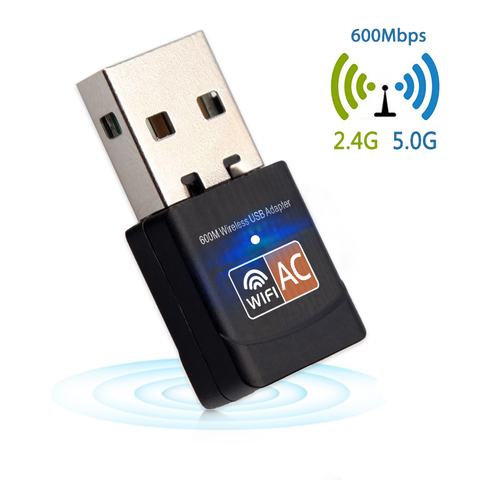 Adaptador Receptor Wifi Usb 2.0 Pc 600mbps 2.4ghz 5ghz