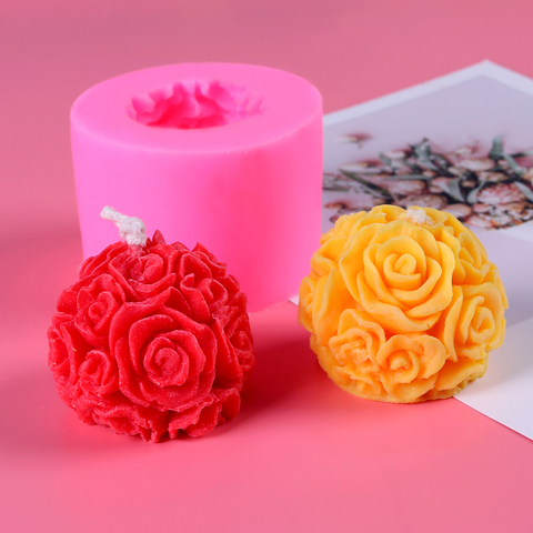 3D Rose Candle Molds Rose Flower Silicone Molds for Making DIY