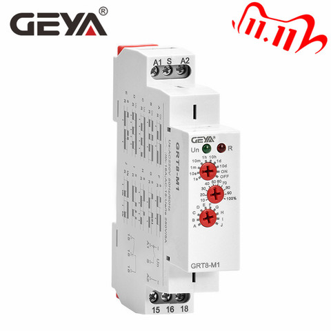 GEYA Multifunction Timer Relay 12V 24V 220V-Adjustable 10 functions & 10 time ranges with CE CB Certificate ► Photo 1/6
