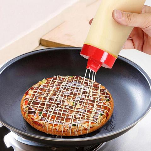 300ml 4-Hole Plastic Salad Mustard Kitchen Accessories Dressing Squeeze Convenience Silicone Bottle Condiment Decoration Tools ► Photo 1/6