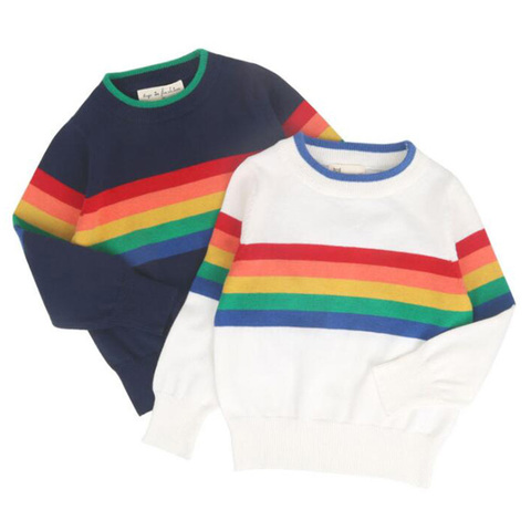 1 -6 year Boys Rainbow Children Sweater Autumn Winter Fashion 2022 Baby Girl Boys Clothing Children Tops Girls Sweater ► Photo 1/6