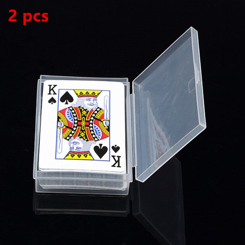 2pcs Transparent Plastic Boxes Playing Cards Container Plastic Storage Case Packing Poker Game Card Box For Pokers Set Wholesale ► Photo 1/6