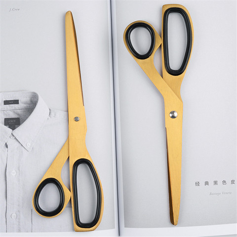 1PC Golden Scissors Household Cutting Tools Office Ribbon-cutting Scissors Asymmetry Fabric Dressmaking Cutter Tailor Shear ► Photo 1/6