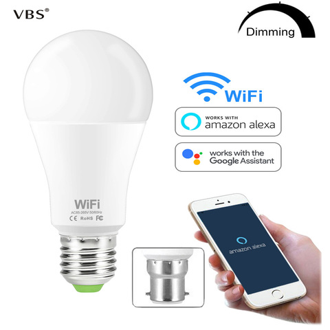 Smart Bulb WIFI Dimmable Brightness Light LED Bulb 15 W E27 B22 Amazon Alexa Google Home  IOS/Android Remote Control LED Lamp ► Photo 1/6