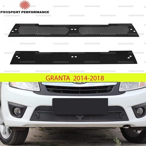 Protective mesh and winter plug screen on front bumper grille Lada Granta 2014-18 ABS plastic protection Auto car styling ► Photo 1/5