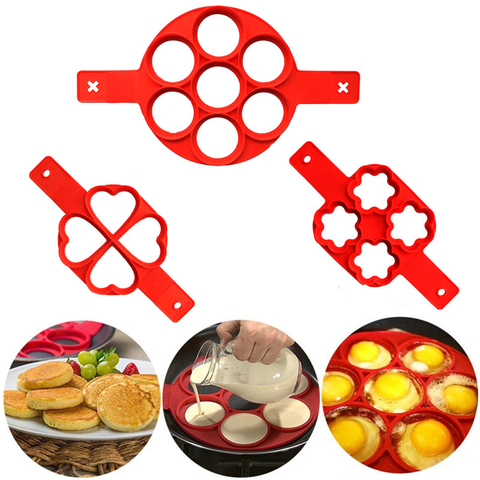 Silicone 4 Hole DIY Pancake Maker Bake Cake Mold Kids Mini Egg Tools Baking Kitchen Accessories Silicone forms mold baking tools ► Photo 1/6