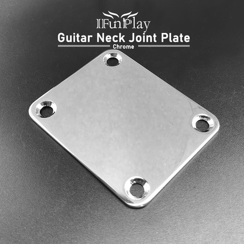 Electric Guitar Neck Plate Metal Chrome Neck Plate for TL Electric Guitar Neck Joint Board ► Photo 1/6