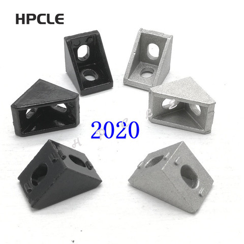 10pcs 20pcs Aluminum 2022 Corner Bracket Fittings 20x20x17mm Corner Angle Bracket for Connector Aluminium Profile CNC Router ► Photo 1/2