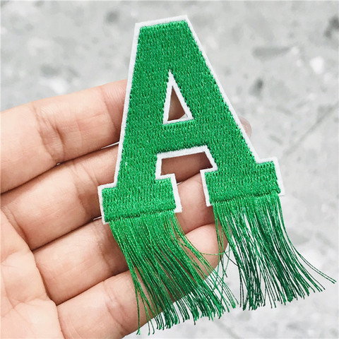 1Pcs Tassel Alphabet Letters Patch Embroidered Applique iron On Name Letter Patches DIY Accessories Stickers ► Photo 1/6