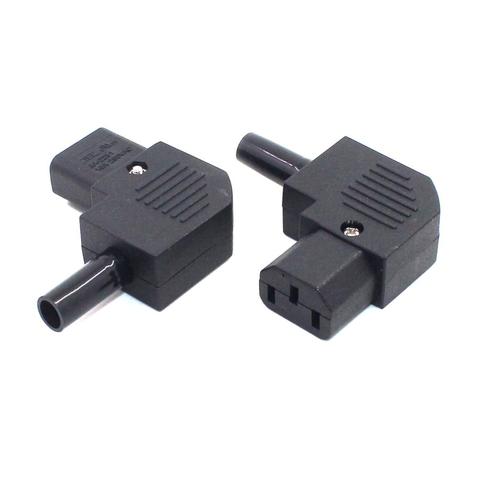 1PCS Power Plug IEC320 C13 Left Angle Rewirable Horizontal Connector 125V-250V 10A C13 90 Degree Plug for traveller Home Use ► Photo 1/6