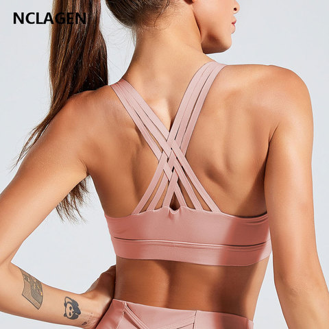 NCLAGEN yoga bra Shockproof Motion Crossing Vest Nothing Steel Ring Motion Bodybuilding Bras Beautiful Back Type Vest top sport ► Photo 1/6