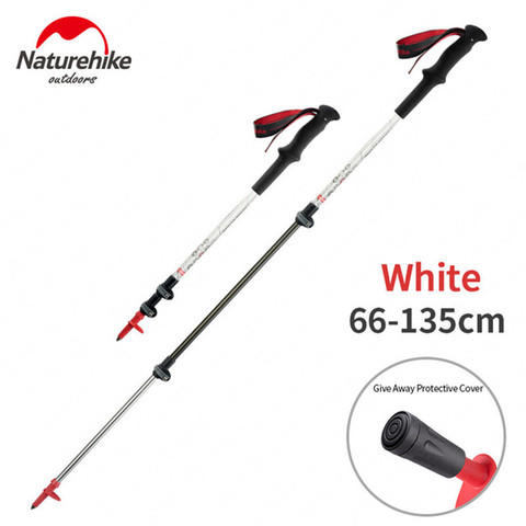 NatureHike 185g High Toughness Ultralight Carbon Fibre Aluminium Alloy Walking Stick externally locked telescopic Hiking Stick ► Photo 1/6