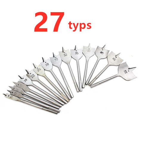 1pcs 6mm-55mm A-grade woodworking flat drill Long High-carbon Steel Wood Flat Drill Set Woodworking Spade Drill Bits Woodworking ► Photo 1/6