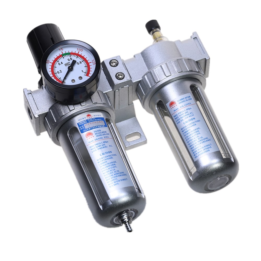 Milageto BFC2000 Air Filter Regulator Moisture Trap Pressure Gauge Compressors 
