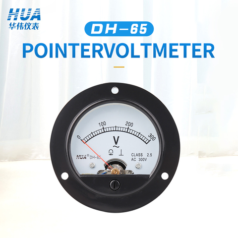 DH-65 Round AC  Voltmeter 5V 10V 15V 20V 30V 50V 100V 150V 200V 250V 300V 400V 500V, Pointer Voltmeter/Analog Voltage meter ► Photo 1/6