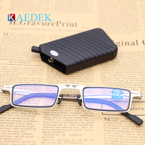 KAEDEK Anti Blue Blocking Folding Reading Glasses Men Women 2022 Presbyopia Hyperopia Diopter Screwless Foldable Eyeglasses ► Photo 1/6