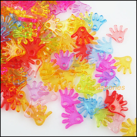 120 New Palm Charms Acrylic Plastic Hands Pendants Clear Mixed 15.5x17.5mm ► Photo 1/4