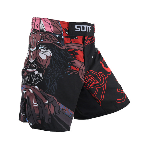 SOTF MMA Black Samurai Fighting Breathable Fitness Print mma Shorts Tiger Muay Thai kickboxing Fight Shorts Boxing Clothing mma ► Photo 1/6