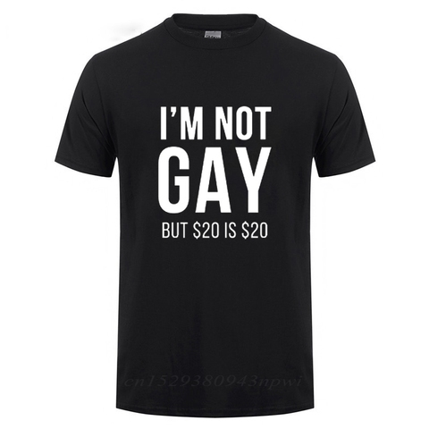 I'm Not Gay But 20  is 20  Funny T-shirt For Man Bisexual Lesbian LGBT Gay Pride Birthdays Party Gifts Cotton T Shirt ► Photo 1/6
