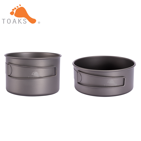 TOAKS Camping Titanium Bowls 550ml With Titanium Folding Handles Folding Bowls Cookware D103MM & D118MM ► Photo 1/6
