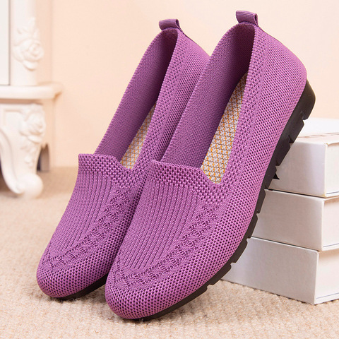 Women's shoes 2022 new net shallow mouth flat shoes breathable casual shoes socofy mother shoes women loafers ► Photo 1/5