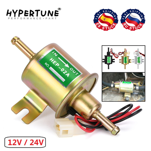 Universal 12V / 24 V Electric Fuel Pump Low Pressure Bolt Fixing Wire Diesel Petrol HEP-02A For Car Carburetor Motorcycle ATV ► Photo 1/6