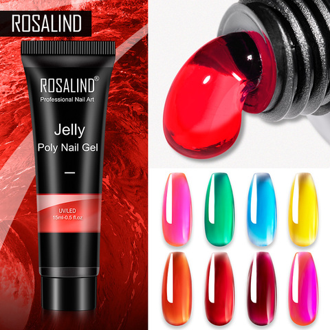 ROSALIND Poly Nail Gel Jelly Glaze Colors Extension Gel For Nails Art Design For Nail Builder Semi Permanent Hybrid Varnishes ► Photo 1/6