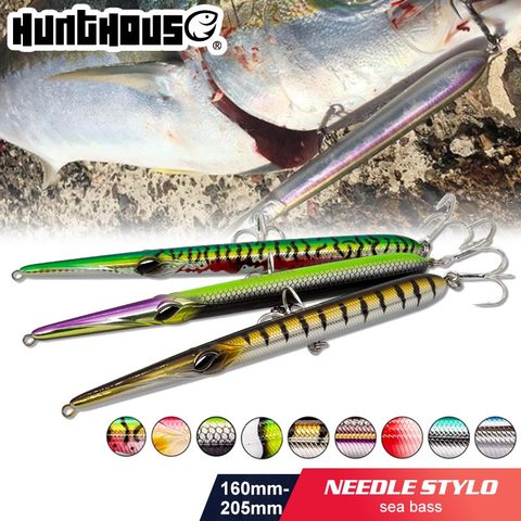 Hunthouse needle stylo fishing lure long casting pencil stickbait floating&sinking 205mm 31/36g skipping garfish sphyraena pesca ► Photo 1/6