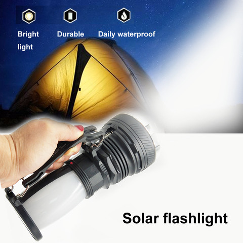 Solar Power Lamp Rechargeable Battery LED Flashlight Outdoors Camping Tent Light Lantern Lamp ► Photo 1/6