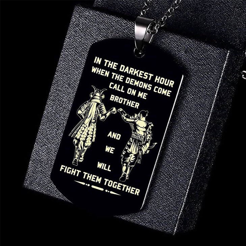 AZIZ BEKKAOUI Men Jewelry Custom Dog Tag Pendant Necklaces