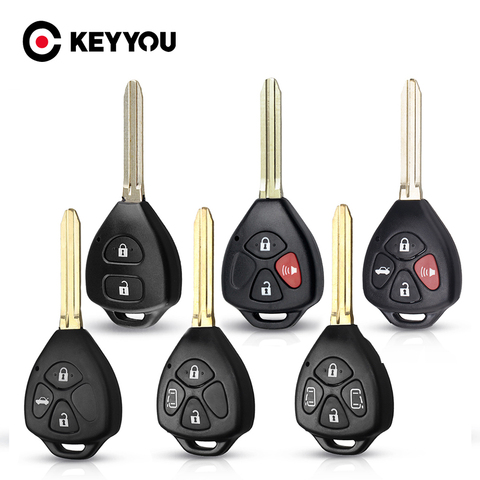 KEYYOU Key Shell For Toyota Corolla Camry Reiz RAV4 Crown Avalon Venza Matrix Blank 2/3/4 Button Remote Car Key Case TOY43 Blade ► Photo 1/6