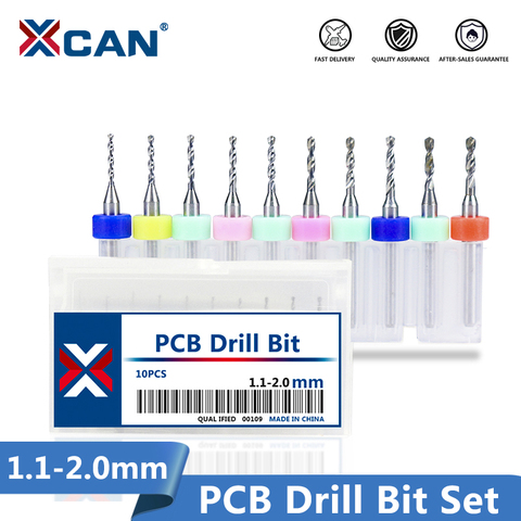 XCAN PCB Print Circuit Bord Drill Bit 10pcs 1.1-2.0mm Tungsten Carbide PCB Micro Drill Bit ► Photo 1/6