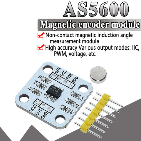 official AS5600 magnetic encoder magnetic induction angle measurement sensor module 12bit high precision ► Photo 1/6