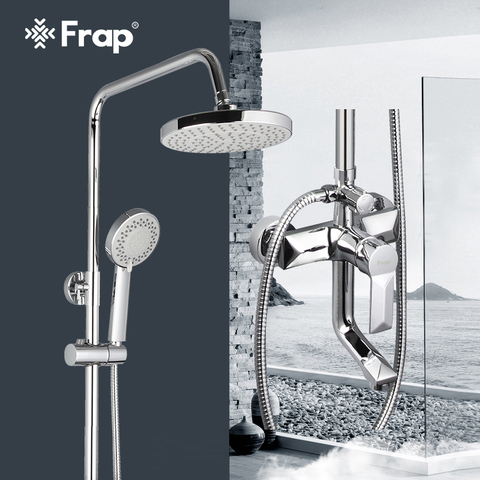 Frap 1 Set Bathroom Rainfall Shower Faucet Set Mixer Tap With Hand Sprayer Wall Mounted Bath Shower Sets Single Handle F2418 ► Photo 1/6