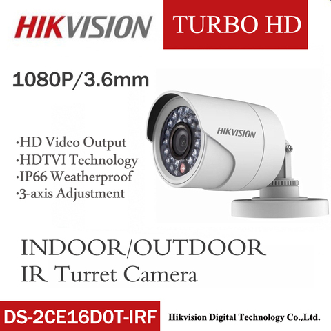 DS-2CE16D0T-IRF Hikvision English 2MP HD1080P IR Bullet Camera 20m IR Distance IP66 weatherproof CCTV Security Camera ► Photo 1/1