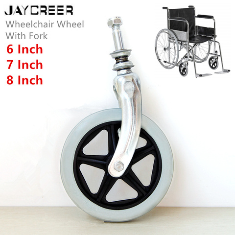 JayCreer 6 Inch ,7 Inch,8 Inch Wheel Replacement With Fork For Wheelchairs, Rollators, Walkers And More ► Photo 1/6