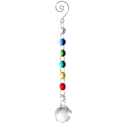 Rainbow Color Crystal Ball Suncatcher Prisms Pendant Glass Art Pendulum Multicolor Wedding Decor 9