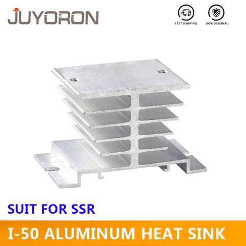 Single Phase Aluminum Heat Sink Dissipation Radiator I-50 Din rail Mount with for 10A 25A 40A Solid State Relay SSR ► Photo 1/4